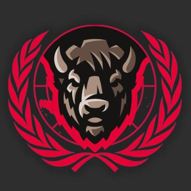 BUFALOMUN buffalo and laurel logo